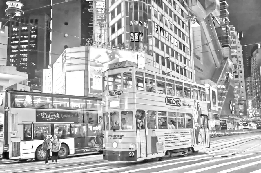 Tram in Causeway Bay.